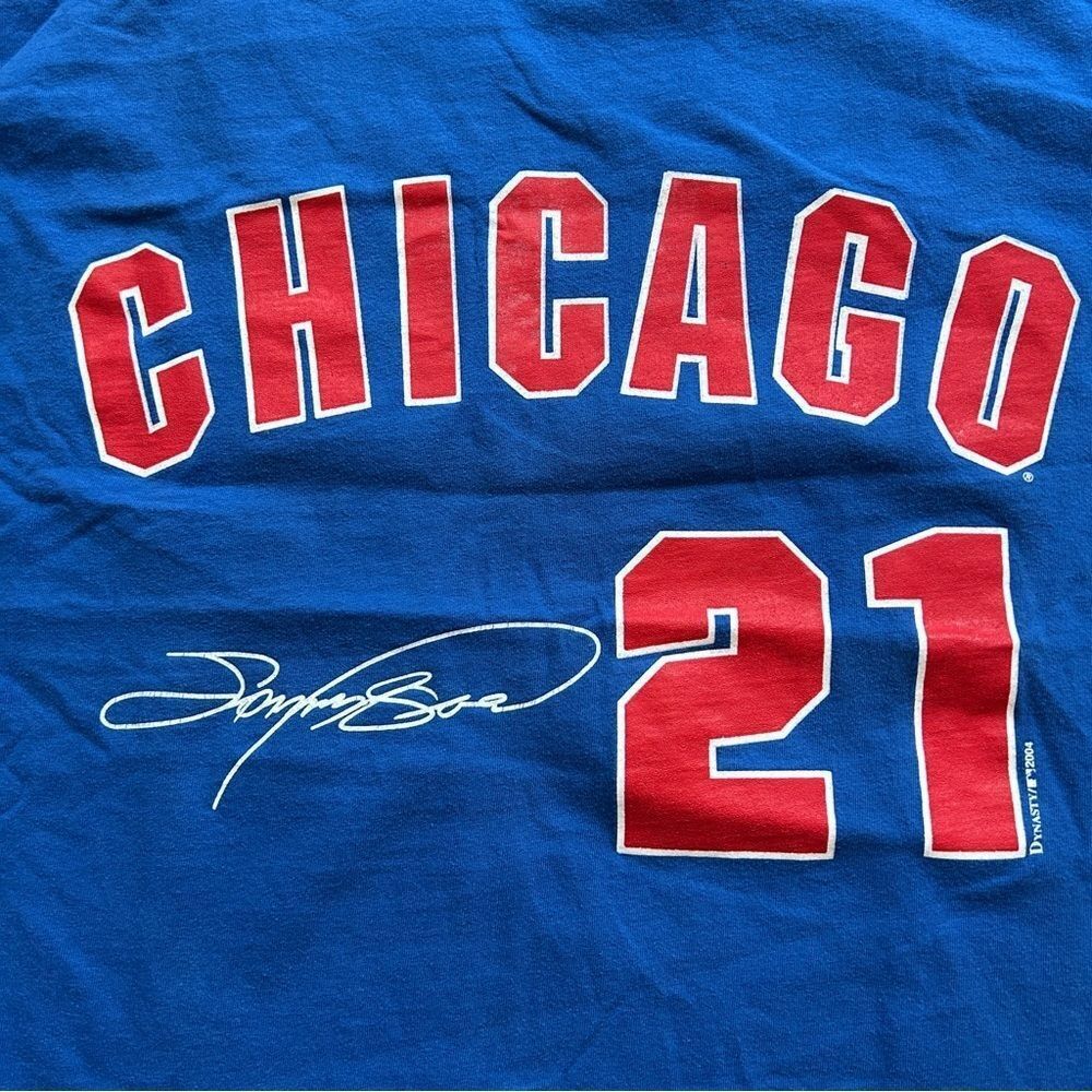 Dynasty Vintage Sammy Sosa 2004 Chicago Cubs #21 Blue Red Graphic T-Shirt Medium - Picture 5 of 13